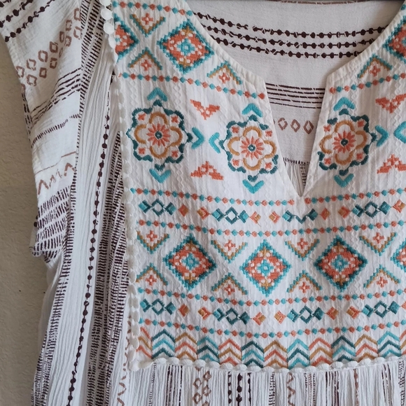 Savanna Jane anthropology Summer Siesta Aztec hippie boho Embroidered Top - Picture 12 of 12